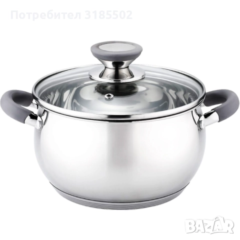 Тенджера Voltz, различна съвместимост, сиви/червени дръжки, Неръждаема стомана, снимка 3 - Прибори за хранене, готвене и сервиране - 51433101