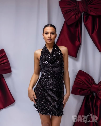 рокля с пайети , снимка 3 - Рокли - 51054074