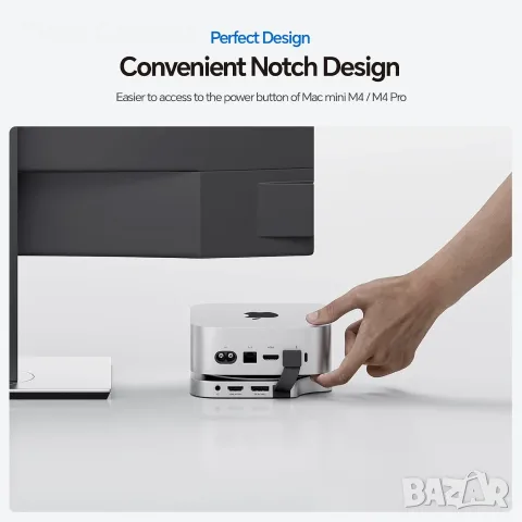 PULWTOP BD240D Dock за Mac mini M4/M4 Pro 2024 – DP 4K 144Hz, HDMI 4K 60Hz, M.2 NVMe до 4TB, снимка 7 - Кабели и адаптери - 56079837