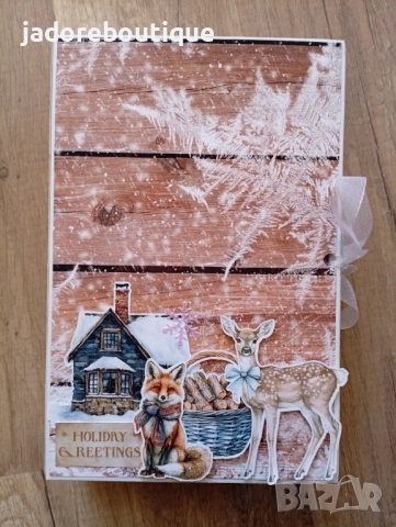 Ръчно изработена скрапбук кутия тип книга "Зимна приказка" , снимка 6 - Други - 51951082