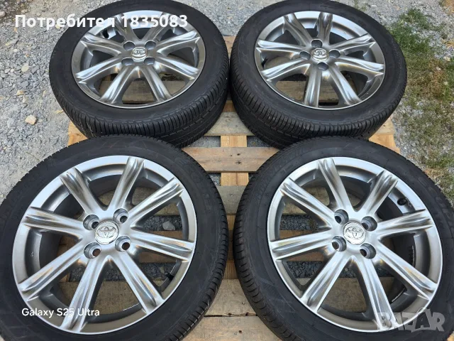 Лети джанти 16ки 4х100 Toyota + летни гуми 195/50/16 Bridgestone, снимка 2 - Гуми и джанти - 55846636