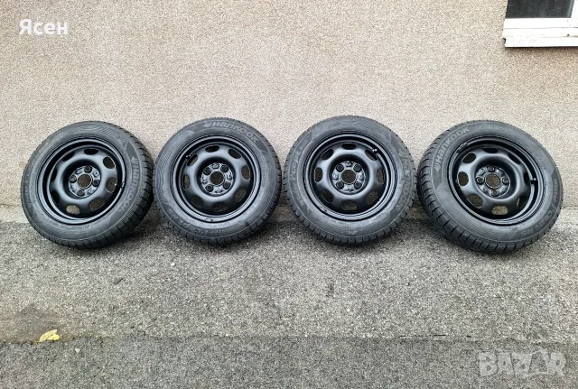 Оригинални железни джанти VW 13" 4x100 + зимни гуми Hankook 155/70 R13