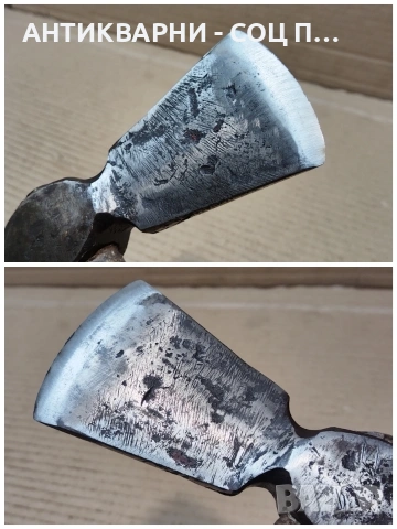 Стара Кована Френска Брадва с Чук / 0,7 кг. / НОМЕР 1782., снимка 6 - Антикварни и старинни предмети - 54001997