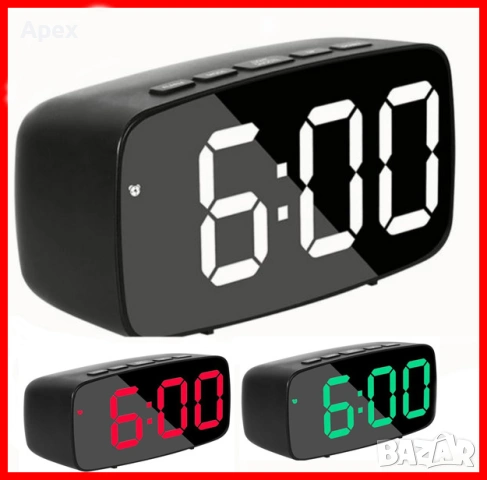 Светещ LED часовник на Ток. Дигитален Будилник. Електрически Настолни Светещи Часовници. Будилници, снимка 4 - Други - 54080051