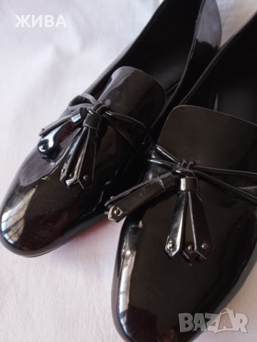 MANGO Дамски лоуфъри черни лачени, снимка 3 - Дамски елегантни обувки - 38080121