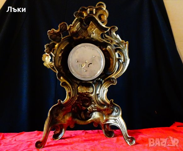 Бронзов механичен каминен часовник,барок. , снимка 9 - Антикварни и старинни предмети - 31446709