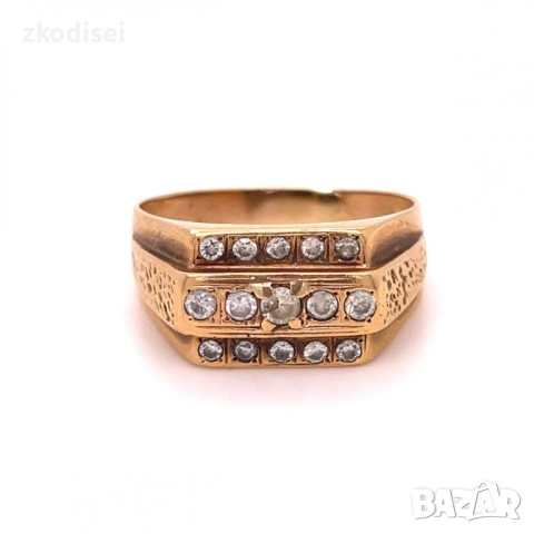 Златен мъжки пръстен 6,90гр. размер:64 14кр. проба:585 модел:5047-1