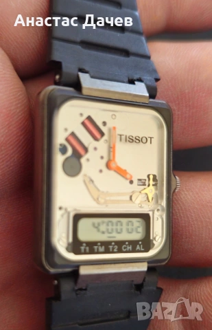 Много рядък винтидж часовник TISSOT Twotimer, снимка 5 - Мъжки - 54343783