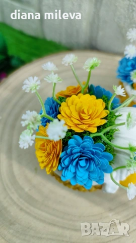 Ангелчета в жълто и синьо!!, снимка 2 - Декорация за дома - 53048975