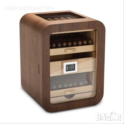 Луксозен хумидор за пури – 5 нива, до 110 пури, кедрово дърво, снимка 4 - Табакери - 51590860