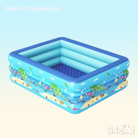 Удебелен детски надуваем басейн, снимка 1 - Басейни и аксесоари - 44635675