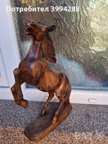 Дървен кон дърворезба , снимка 3 - Други животни - 54353475