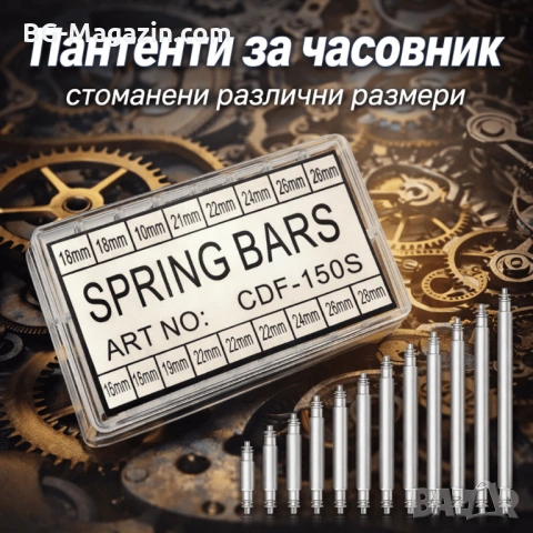 Комплект патенти и щифтове за каишки на часовници 18mm-28mm от неръждаема стомана