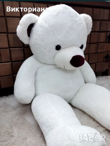 Огромен бял мечок 110см, снимка 4 - Плюшени играчки - 50742034