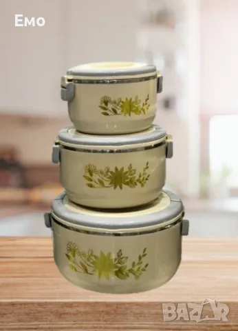Комплект от 3 термо тенджери – Запазете топлината и свежестта на вашите ястия, снимка 5 - Съдове за готвене - 48463291