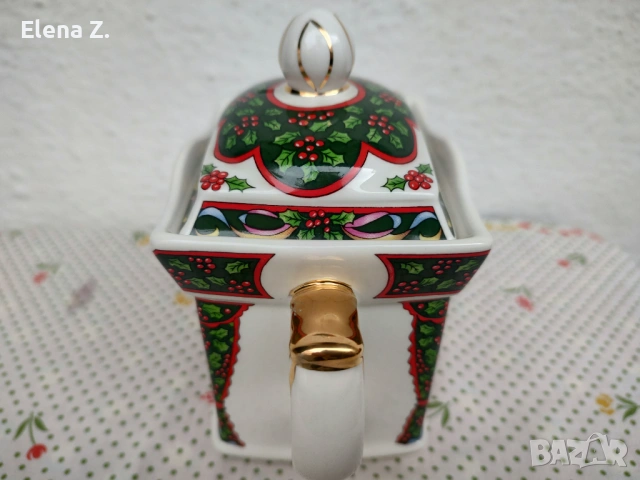 Винтидж коледен чайник Sadler, Англия, снимка 4 - Аксесоари за кухня - 53999985