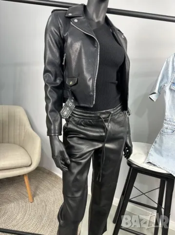  MANGO кожено яке , снимка 4 - Якета - 49525136