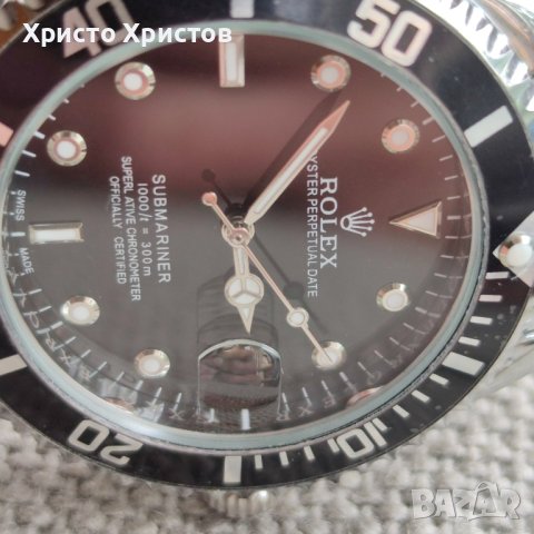 Новогодишна промоция!Мъжки механичен луксозен часовник Rolex Submariner Oyster Perpetual 44mm., снимка 3 - Мъжки - 32832726