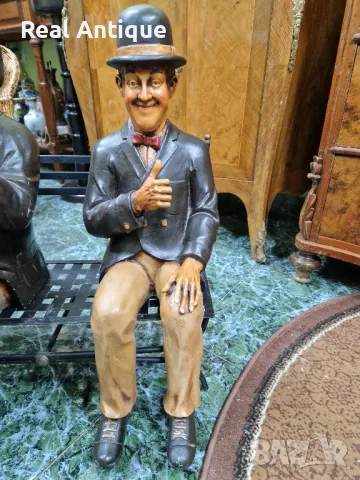 Страхотна антикварна колекционерска фигура статуетка Лоръл и Харди , снимка 9 - Статуетки - 49116884