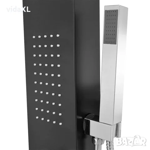 vidaXL Система душ панел от алуминий, черна, снимка 6 - Душове - 56146030