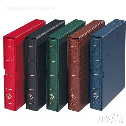 Leuchtturm Optima F - папка с касета/ калъф от еко кожа с 5 листа за монети