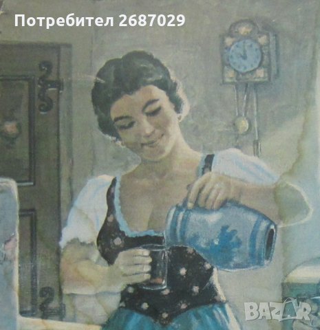 Стара масивна голяма дървена рамка с приятен кръчмарски принт, снимка 3 - Други - 32024855