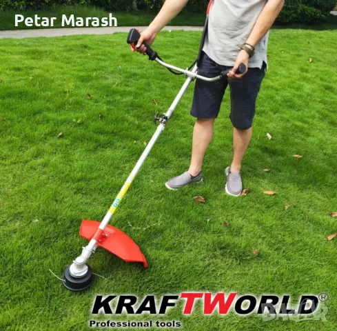 Бензинов Тример за Трева KraftWorld с ПОДАРЪК Фреза – Пълен Комплект Аксесоари, снимка 4 - Други инструменти - 50432312