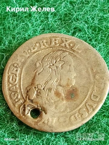 Сребърна монета 6 кройцера Леополд първи Унгария за КОЛЕКЦИЯ 52892