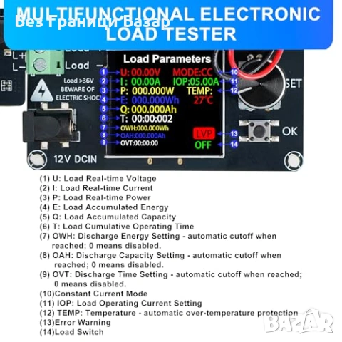 Нов Тестер за батерии 120W с постоянен ток и Type-C PD захранване, снимка 3 - Друга електроника - 53154821