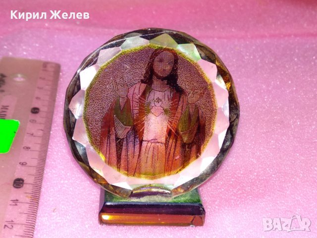КРАСИВА КРИСТАЛНА КАТОЛИЧЕСКА НАСТОЛНА ИКОНКА ПРЕСПАПИЕ 42878, снимка 9 - Декорация за дома - 44307108