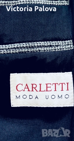 Италианско луксозно сако Carletti Moda Uomo, 100% фина вълна, размер 50, снимка 11 - Сака - 54305214