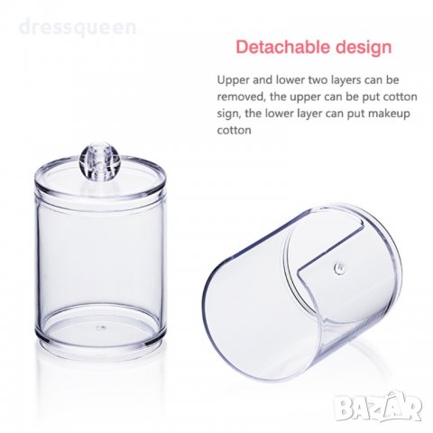 1918 Прозрачен Органайзер за Клечки за Уши и Памучни Тампони, снимка 2 - Други - 37357088