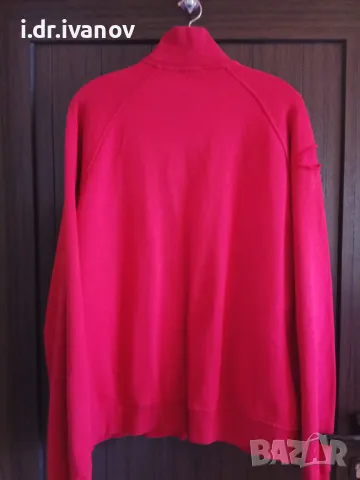 червено горнище с цип с щампа отпред, снимка 2 - Спортни дрехи, екипи - 49235613