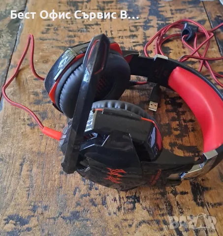 геймърски слушалки Kotion Each G2000 - с микрофон и LED светлини - черни с червено, снимка 13 - Слушалки и портативни колонки - 49041231