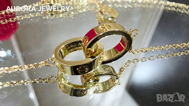CARTIER Love Gold Pendant Дамско Колие, снимка 8 - Колиета, медальони, синджири - 52972407