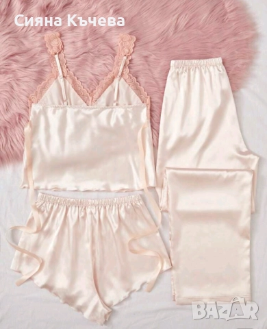 Ново! Дамска пижама от 3 части, снимка 2 - Пижами - 52360160