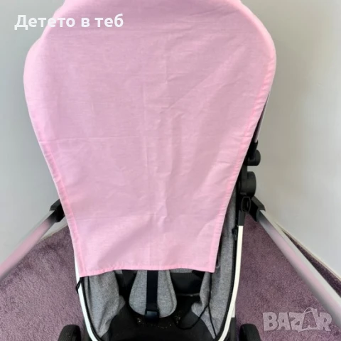 Тента за бебешка количка розова, снимка 1