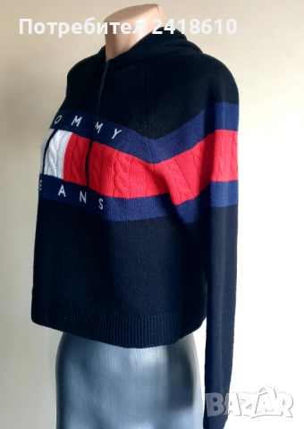 Tommy Hilfiger Knit Hoodie Womens  Size M ОРИГИНАЛ! Дамски Пуловер!, снимка 14 - Блузи с дълъг ръкав и пуловери - 52860519