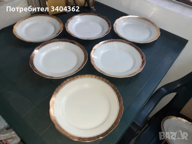 Български порцелан Китка Нови Пазар големи чинии 6 бр., снимка 3 - Антикварни и старинни предмети - 51054820