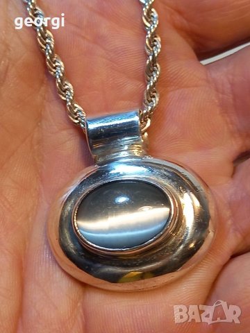 Сребърно колие с висулка , снимка 8 - Колиета, медальони, синджири - 39341179