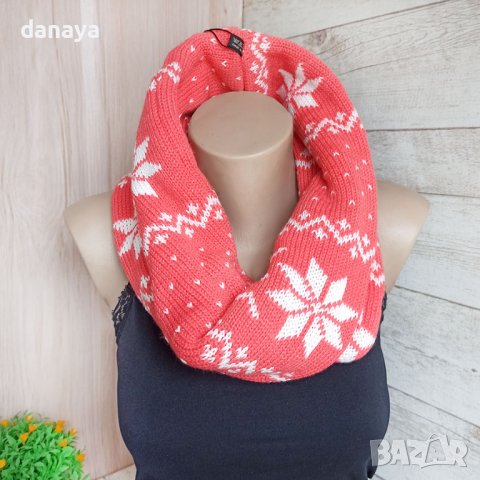 3317 Дамски плетен кръгъл зимен шал, снимка 2 - Шалове - 38888269