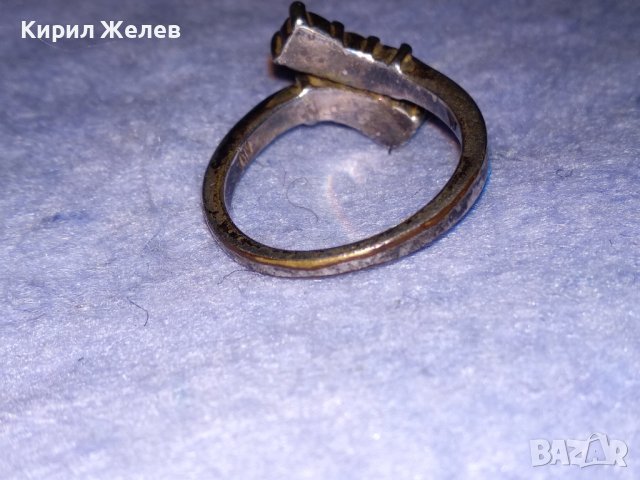 СРЕБЪРЕН или ПОСРЕБРЕН СКЪПОЦЕНЕН РЕТРО АР НУВО ПРЪСТЕН с ИСКРЯЩИ ЦИРКОНИ и ЩЕМПЕЛ на МАЙСТОРА 30606, снимка 5 - Антикварни и старинни предмети - 40757285