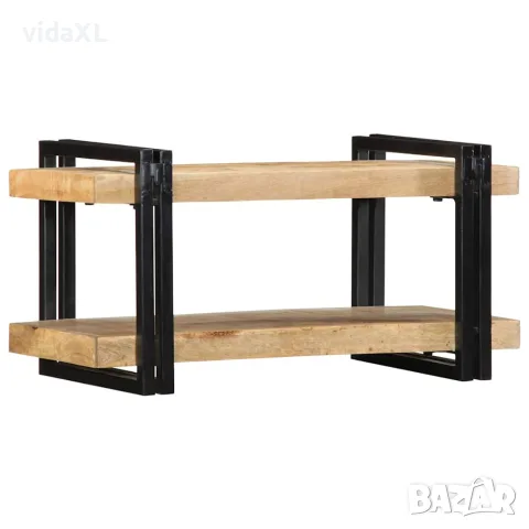 vidaXL Стенен рафт 70x33x35 cm Масивна груба дървесина Манго, снимка 5 - Етажерки - 56147552