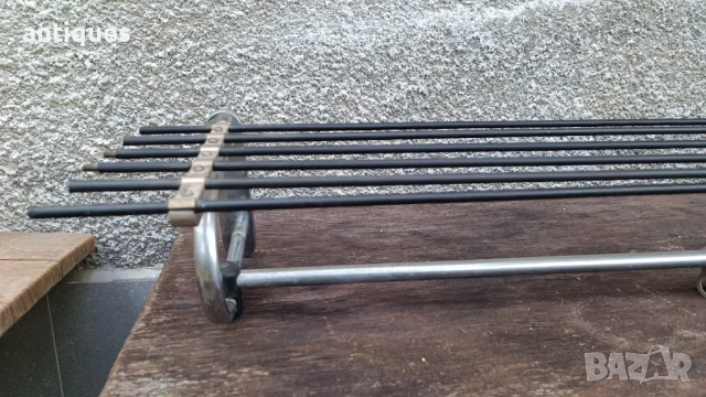 Голяма метална закачалка с поставка за шапки - 140/38см, снимка 3 - Антикварни и старинни предмети - 50559297