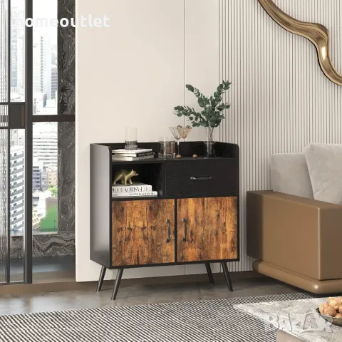 ПРОМОЦИЯ Многофункционален шкаф за съхранение в индустриален стил 10FJGSST13OK, снимка 6 - Шкафове - 48866665