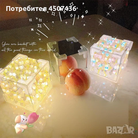 Ръчно изработена LED нощна лампа с изкуствени цветя 21 бр. - ЛАЛЕТА, Направи си сам , снимка 9 - Настолни лампи - 50813524