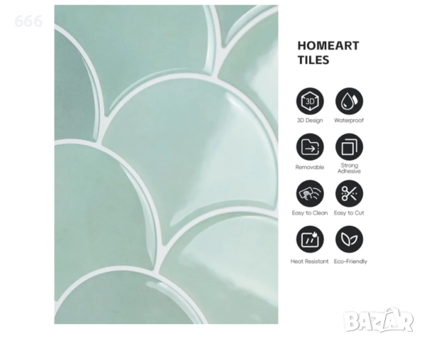 Самозалепваща се стенна плочка (10 листа), снимка 6 - Други - 52903708