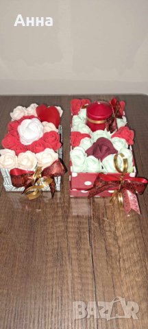 Подаръчни кутии със сапунени рози. Цени от 10лв., снимка 1 - Градински цветя и растения - 44216148