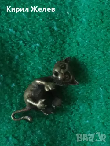 БРОНЗОВО КОТЕ МАЙСТОРСКА СТАРА РЪЧНА ИЗРАБОТКА СТАТУЕТКА МИНИАТЮРА ФИГУРКА УНИКАТ 12601, снимка 9 - Колекции - 35641853