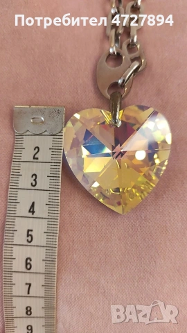 Сърце "Сваровски" 4 см, снимка 3 - Колиета, медальони, синджири - 53352167